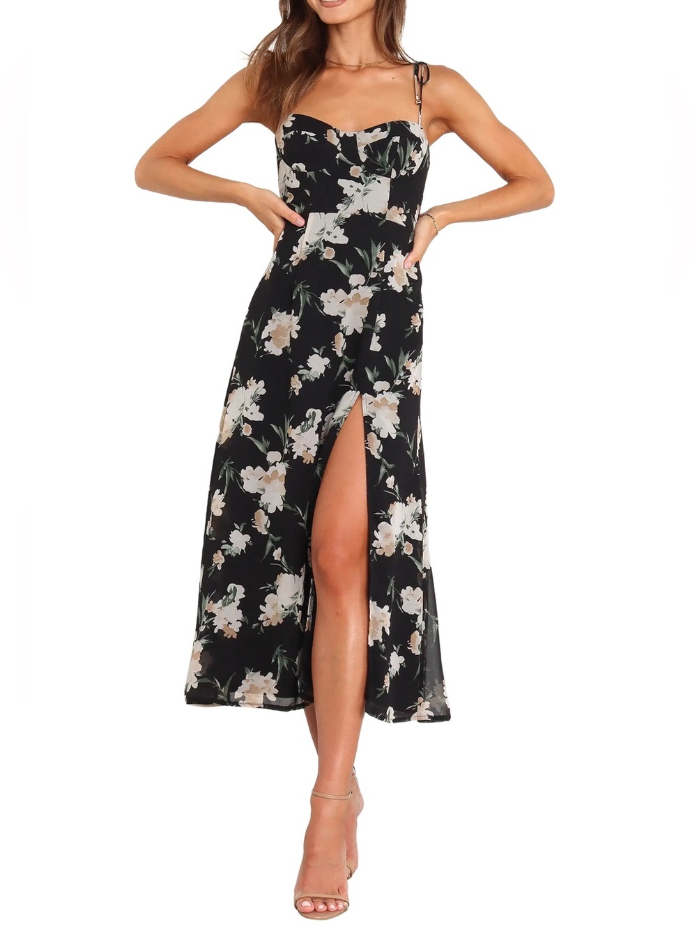 PETAL & PUP Meg Midi Dress - Black - Picture 2 of 14